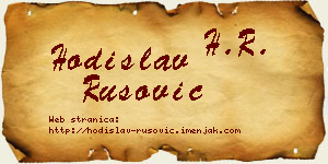 Hodislav Rusović vizit kartica